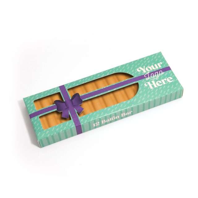 Winter Collection `23 – Eco 12 Baton Bar Box – Gold Chocolate Bar – Present Box – 32% Cocoa